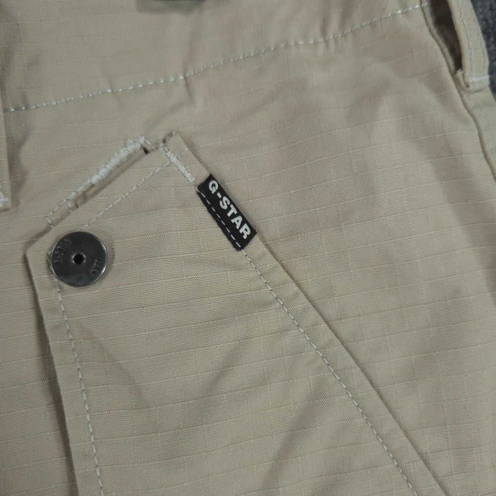 G Star Raw Bam Cargo Shorts Mens 34 Beige Utility Tactical Military Ripstop - Picture 8 of 13